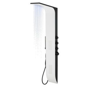 Panel prysznicowy Corsan DUO Termostat Biało-Czarny Deszczownica LED