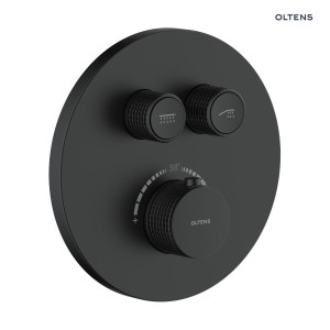 Oltens Onega bateria wannowo-prysznicowa podtynkowa termostatyczna czarny mat 34601300