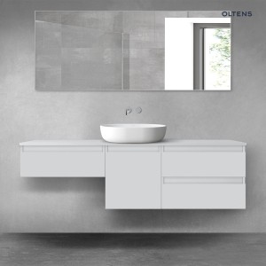 Oltens Vernal zestaw mebli łazienkowych 160 cm z blatem szary mat 68424700