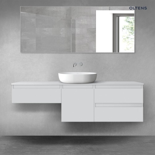 Oltens Vernal zestaw mebli łazienkowych 160 cm z blatem szary mat 68424700