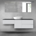 Oltens Vernal zestaw mebli łazienkowych 160 cm z blatem szary mat/czarny mat 68429700