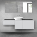 Oltens Vernal zestaw mebli łazienkowych 160 cm z blatem szary mat/czarny mat 68437700