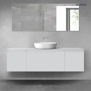 Oltens Vernal zestaw mebli łazienkowych 160 cm z blatem szary mat 68476700