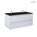 Oltens Vernal szafka 120 cm podumywalkowa wisząca z umywalką szary mat/czarny mat 68465700