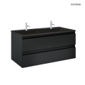 Oltens Vernal szafka 120 cm podumywalkowa wisząca z umywalką czarny mat 68465300