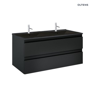 Oltens Vernal szafka 120 cm podumywalkowa wisząca z umywalką czarny mat 68465300