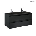 Oltens Vernal szafka 120 cm podumywalkowa wisząca z umywalką czarny mat 68465300