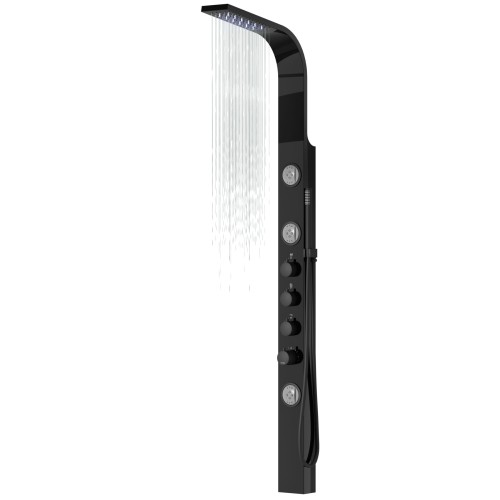 Panel prysznicowy Corsan SNAKE Termostat Stal GunMetal Deszczownica LED