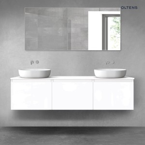 Oltens Vernal zestaw mebli łazienkowych 180 cm z blatem biały połysk 68549000