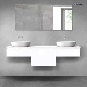 Oltens Vernal zestaw mebli łazienkowych 180 cm z blatem biały połysk 68488000