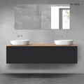 Oltens Vernal zestaw mebli łazienkowych 180 cm z blatem czarny mat/dąb 68493300