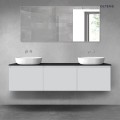 Oltens Vernal zestaw mebli łazienkowych 180 cm z blatem szary mat/czarny mat 68500700