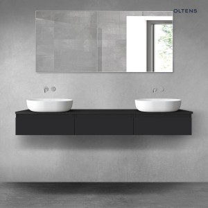 Oltens Vernal zestaw mebli łazienkowych 180 cm z blatem czarny mat 68487300