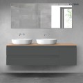 Oltens Vernal zestaw mebli łazienkowych 160 cm z blatem grafit mat/dąb 68480400