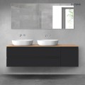 Oltens Vernal zestaw mebli łazienkowych 160 cm z blatem czarny mat/dąb 68480300