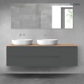 Oltens Vernal zestaw mebli łazienkowych 160 cm z blatem grafit mat/dąb 68484400