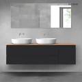 Oltens Vernal zestaw mebli łazienkowych 160 cm z blatem czarny mat/dąb 68484300