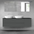 Oltens Vernal zestaw mebli łazienkowych 160 cm z blatem grafit mat/czarny mat 68486400