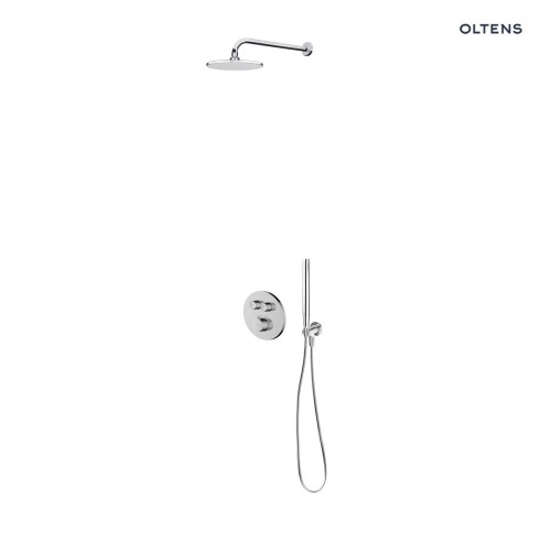 Zestaw Oltens Onega bateria podtynkowa z deszczownicą 22 cm Atran i kompletem prysznicowym Ume chrom 36622100