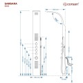 Panel prysznicowy Corsan SAMSARA Mieszacz Stal GunMetal