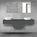 Oltens Vernal zestaw mebli łazienkowych 180 cm z blatem grafit mat/czarny mat 68502400