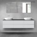 Oltens Vernal zestaw mebli łazienkowych 180 cm z blatem szary mat/czarny mat 68503700