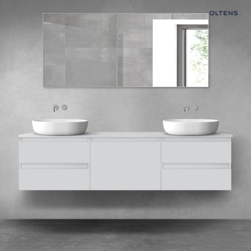 Oltens Vernal zestaw mebli łazienkowych 180 cm z blatem szary mat 68491700