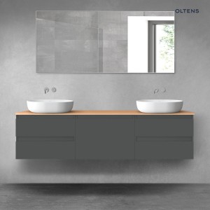 Oltens Vernal zestaw mebli łazienkowych 180 cm z blatem grafit mat/dąb 68498400