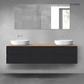 Oltens Vernal zestaw mebli łazienkowych 180 cm z blatem czarny mat/dąb 68498300