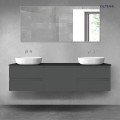 Oltens Vernal zestaw mebli łazienkowych 180 cm z blatem grafit mat/czarny mat 68505400