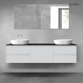 Oltens Vernal zestaw mebli łazienkowych 180 cm z blatem szary mat/czarny mat 68505700
