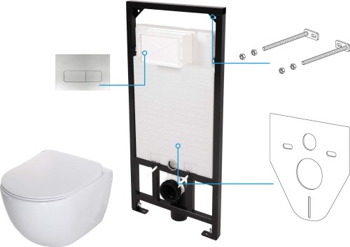 Zestaw WC podtynkowy 6 w 1