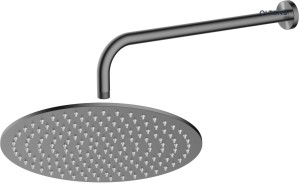 Oltens Vindel Lagan deszczownica 30 cm okrągła z ramieniem ściennym grafit 36012400