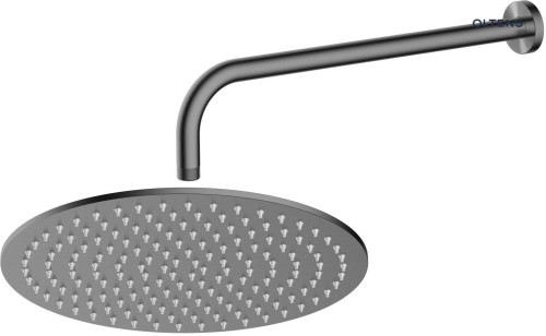 Oltens Vindel Lagan deszczownica 30 cm okrągła z ramieniem ściennym grafit 36012400
