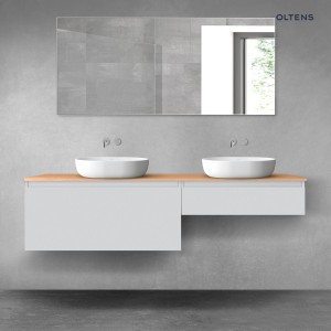 Oltens Vernal zestaw mebli łazienkowych 180 cm z blatem szary mat/dąb 68566700