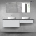 Oltens Vernal zestaw mebli łazienkowych 180 cm z blatem szary mat/czarny mat 68584700