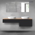 Oltens Vernal zestaw mebli łazienkowych 180 cm z blatem czarny mat/dąb 68568300