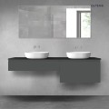 Oltens Vernal zestaw mebli łazienkowych 180 cm z blatem grafit mat/czarny mat 68586400