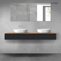 Oltens Vernal zestaw mebli łazienkowych 180 cm z blatem czarny mat/dąb 68565300