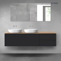 Oltens Vernal zestaw mebli łazienkowych 180 cm z blatem czarny mat/dąb 68599300