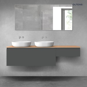 Oltens Vernal zestaw mebli łazienkowych 180 cm z blatem grafit mat/dąb 68602400