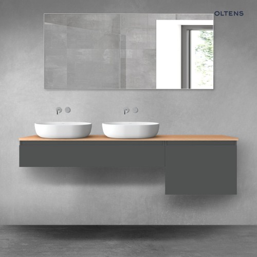 Oltens Vernal zestaw mebli łazienkowych 180 cm z blatem grafit mat/dąb 68604400