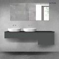 Oltens Vernal zestaw mebli łazienkowych 180 cm z blatem grafit mat/czarny mat 68622400