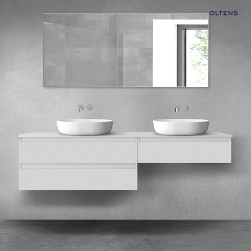 Oltens Vernal zestaw mebli łazienkowych 180 cm z blatem szary mat 68554700