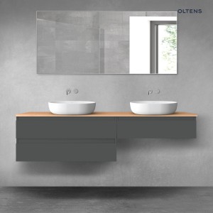 Oltens Vernal zestaw mebli łazienkowych 180 cm z blatem grafit mat/dąb 68564400