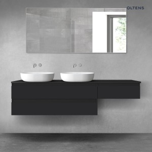 Oltens Vernal zestaw mebli łazienkowych 180 cm z blatem czarny mat 68591300