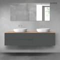 Oltens Vernal zestaw mebli łazienkowych 180 cm z blatem grafit mat/dąb 68567400
