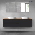 Oltens Vernal zestaw mebli łazienkowych 180 cm z blatem czarny mat/dąb 68567300