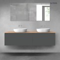 Oltens Vernal zestaw mebli łazienkowych 180 cm z blatem grafit mat/dąb 68569400