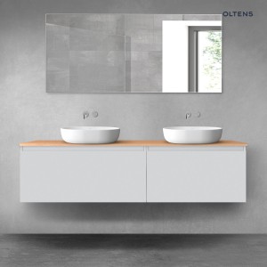 Oltens Vernal zestaw mebli łazienkowych 180 cm z blatem szary mat/dąb 68569700